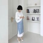 Lace-layered Midi Skirt