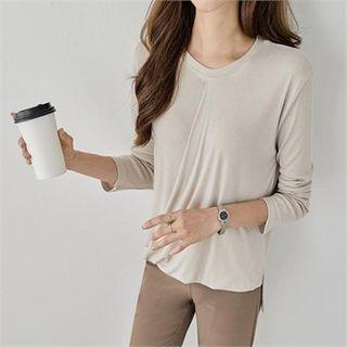 Drape-front Dip-back Top