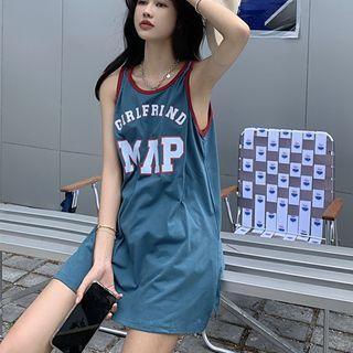 Retro Print Wide Sleeveless Tank Top