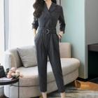 Set: Striped Double-breasted Blazer + Pants