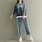 Set: 3/4-sleeve Hoodie + Sweatpants