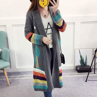 Multi-color Long Knit Cardigan