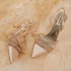 Rhinestone Stiletto Heel Slingback Sandals