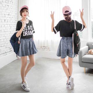 Mineral Wash A-line Mini Skort