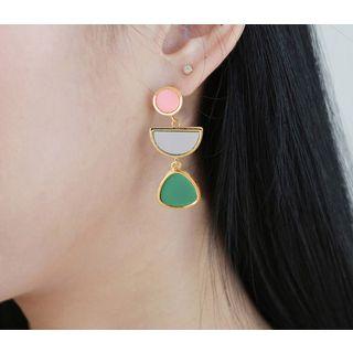 Color Block Drop Earring