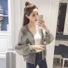 Drawstring Light Zip Jacket