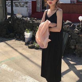 Spaghetti-strap Midi Dress / Plain Shirt