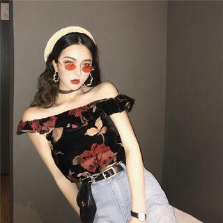 Floral Off-shoulder Cropped Top