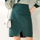 Ruched Slit Straight-fit Skirt