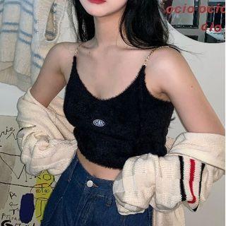 Fleece Cropped Camisole Top