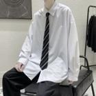 Oversize Long-sleeve Shirt With Tie