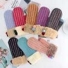 Striped Fleece Mitten