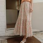 Shirred Maxi Floral Skirt