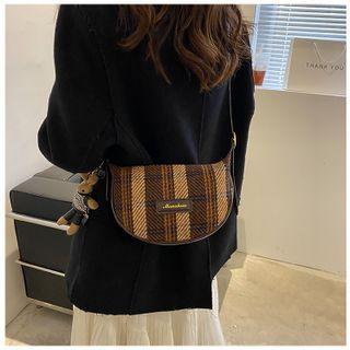 Woven Plaid Crossbody Bag