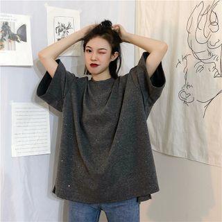 3/4-sleeve Glittering T-shirt