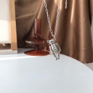 Bear Drop Necklace 1 Pc - As Shown In Figure - One Size