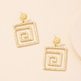 Geometric Alloy Dangle Earring 1 Pair - E1056 - Gold - One Size