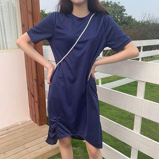 Irregular Hem Short-sleeve T-shirt Dress