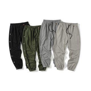 Drawstring Button-side Harem Pants