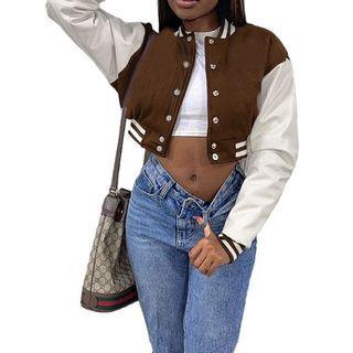 Raglan Sleeve Baseball Jacket
