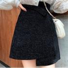 High-waist Asymmetrical Mini A-line Skirt