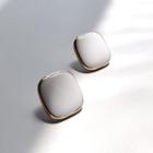Button Ear Stud 1 Pair - 925 Silver - White - One Size