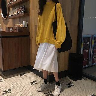 Set: Plain Pullover + Sleeveless Midi Dress