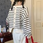 Button Back Striped T-shirt