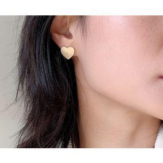 Alloy Heart Earring S925 Silver - Heart - 1 Pair - One Size