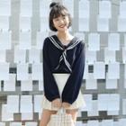 Sailor Collar Blouse / A-line Skirt / Set