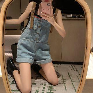 Denim Wide-leg Jumper Shorts Blue - One Size