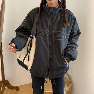 Stitch Stand-collar Padded Jacket Black - One Size