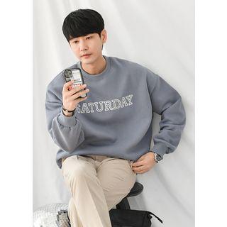 Saturday Embroidered Fleece-lined Sweatshirt