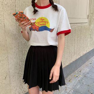 Short-sleeve Cowboy Print Ringer T-shirt
