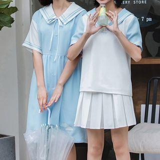 Embroidered Color-block Polo Shirt / Dress