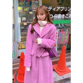 Oversized Long Coat In Pink