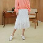 See-through Midi Lace Skirt
