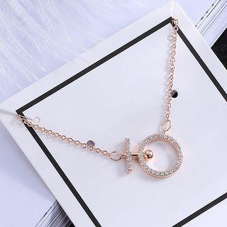 Rhinestone Hoop Pendant Necklace