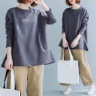 Pocketed Pullover Fleece Lining - Gray - One Size