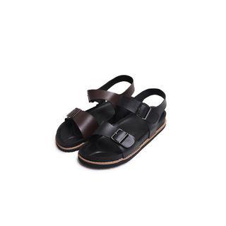 Faux-leather Buckled Strap Sandals