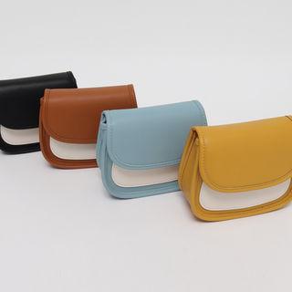 Two-tone Saddle Shoulder Bag