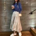Elastic Waist Tiered Maxi Skirt Almond - One Size