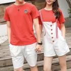 Couple Matching Dog Applique Short-sleeve T-shirt / Jumper Shorts