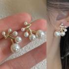 Faux Pearl Earring 1595a - 1 Pair - White & Gold - One Size
