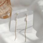 Faux Pearl Alloy Dangle Earring 1 Pair - 925 Silver - Gold - One Size