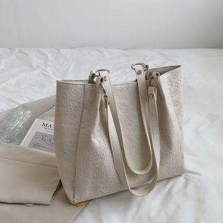 Embossing Faux Leather Shoulder Bag