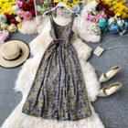 Retro Floral Print Sleeveless Dress
