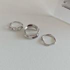 Irregular Alloy Open Ring Set Of 3 - As Shown In Figure - One Size