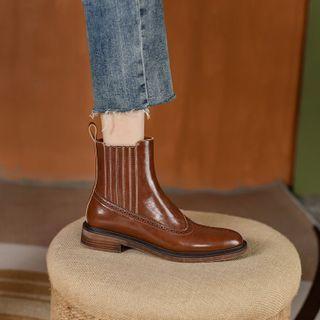 Embroidered Trim Short Boots