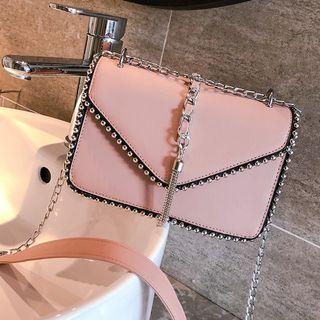 Beaded Trim Chain Strap Crossbody Bag